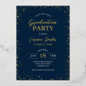 Moderne Glitz Graduation Party Foil Invitation (Recto)