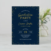 Moderne Glitz Graduation Party Foil Invitation (Debout devant)