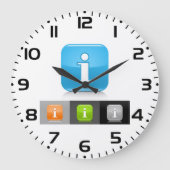 Moderne glossy informatie symbolen grote klok (Voorkant)