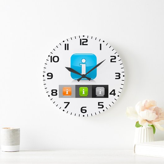 Moderne glossy informatie symbolen grote klok