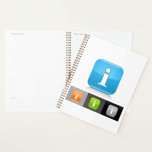 Moderne glossy informatie symbolen planner (Display)