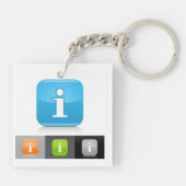 Moderne glossy informatie symbolen sleutelhanger (Achterkant)