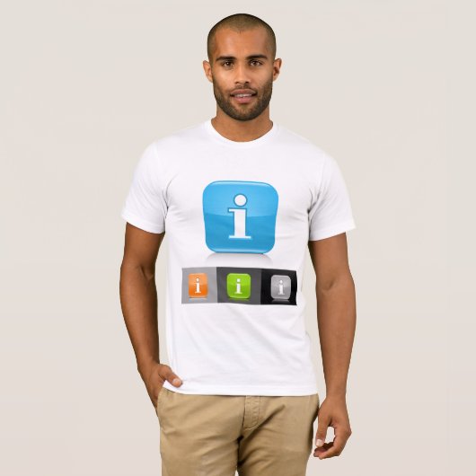 Moderne glossy informatie symbolen t-shirt (Voorkant volledig)