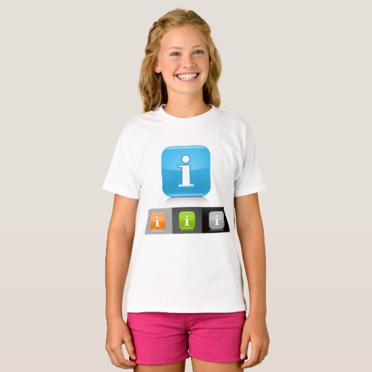 Moderne glossy informatie symbolen t-shirt (Voorkant volledig)