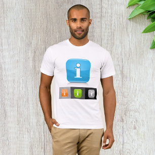 Moderne glossy informatie symbolen t-shirt