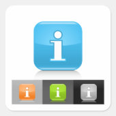 Moderne glossy informatie symbolen vierkante sticker (Voorkant)