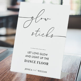 Moderne Glow Stick Teken Bruiloft Laat Liefde Glow Reclamebord Met Voetstuk