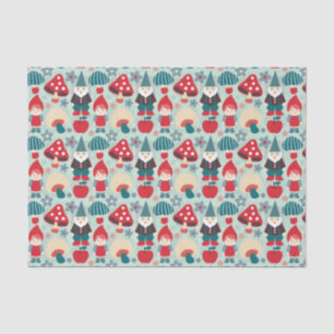 Moderne gnomen en paddenstoelen tissuepapier