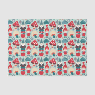 Moderne gnomen en paddenstoelen tissuepapier