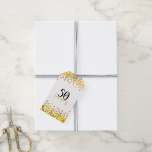 Moderne Gold 50- en Fabulous Birthday Gift-Labels Cadeaulabel