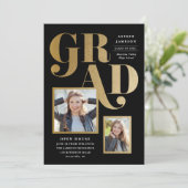 Moderne Gold Afstudeerder fotograaf Kaart (Staand voorkant)