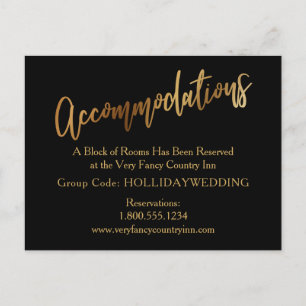 Moderne Gold & Black Accommodations Enclosure Kaar Briefkaart