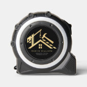 Moderne Gold & Black Building Service Rolmaat (Voorkant)