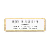 Moderne Gold Border Minimalist Black Etiket (Voorkant)