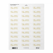 Moderne Gold Botanical Letter A Return Label (Full Sheet)