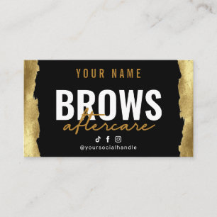 Moderne Gold Brows Aftercare Card Visitekaartje