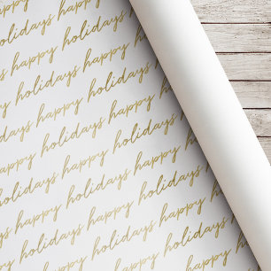 Moderne Gold Calligrafie kerst Cadeaupapier
