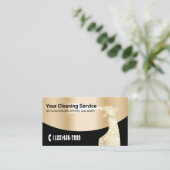 Moderne Gold Cleaning Service Visitekaartje (Staand voorkant)