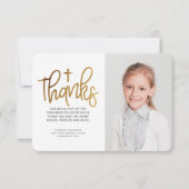 Moderne Gold Cross-fotobevestiging Bedankkaart (Voorkant)