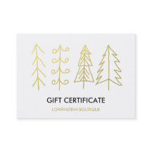 Moderne Gold Cute-kerstbomen, cadeaubon
