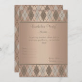 MODERNE GOLD DIAMONDS BACHELOR INVITATION PARTI (Devant / Derrière)