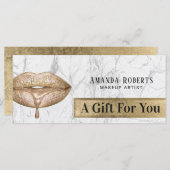Moderne Gold Drip Lips Salon Cadeaubonnen (Voorkant / Achterkant)