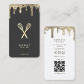 Moderne Gold Drip Whisk Bakery Pastry Caterer Visitekaartje (Voorkant / Achterkant)