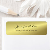 Moderne Gold Elegant Handgeschreven Script-Sjabloo Etiket (Insitu)
