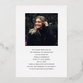 Moderne Gold Foil 2 Photo Graduation Faire-part (Verso)