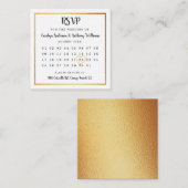 Moderne Gold Foil Calendar RSVP Informatiekaartje (Voorkant / Achterkant)