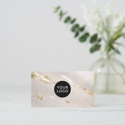 Moderne Gold Foil-Logo, sociale media en QR-code Visitekaartje (Staand voorkant)