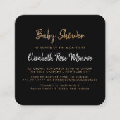 Moderne Gold Foil & Script Baby shower Ticket (Voorkant)