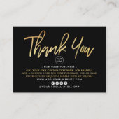 Moderne Gold Foil Script Business Hartelijk dank Informatiekaartje (Voorkant)