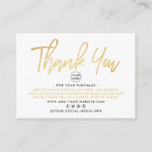 Moderne Gold Foil Script Business Hartelijk dank Informatiekaartje (Voorkant)
