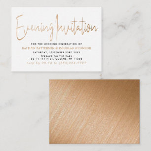 Moderne Gold Foil Script Evening Event Ticket Informatiekaartje