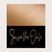 Moderne Gold Foil Script Photo Save the Date Card Visitekaartjes (Buitenkant ongevouwen)