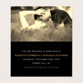 Moderne Gold Foil Script Photo Save the Date Card Visitekaartjes (Binnenkant ongevouwen)