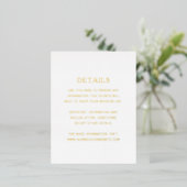 Moderne Gold Foil Simple Weddenschap Enclosure Car Folie Uitnodiging Briefkaart (Staand Voorkant)