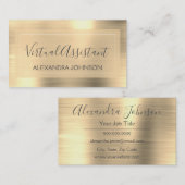 Moderne Gold Foil Virtual Assistant Visitekaartje (Voorkant / Achterkant)