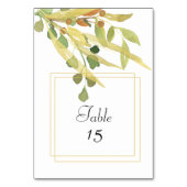 Moderne Gold Foliage Table Number Kaart (Achterkant)