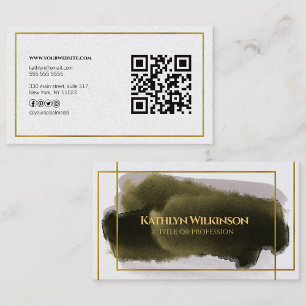 Moderne Gold Geometric QR Code Professional Visitekaartje