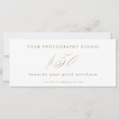 Moderne Gold Gift Voucher 50 voor fotografie (Achterkant)