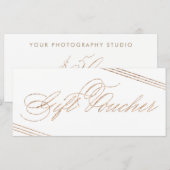 Moderne Gold Gift Voucher 50 voor fotografie (Voorkant / Achterkant)
