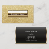 Moderne Gold Glitter Background Visitekaartje (Voorkant / Achterkant)