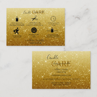 Moderne Gold Glitter Candle Care Visitekaartje