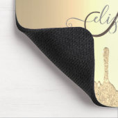 Moderne Gold Glitter Drift Gold Monogram Muismat (Hoek)