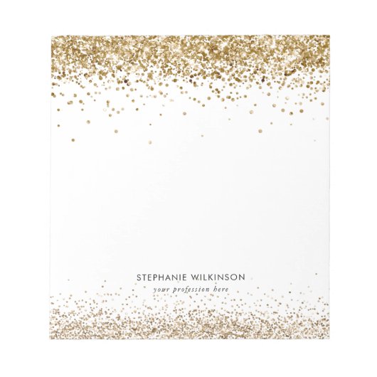 Moderne Gold Glitter-laptop Notitieblok (Voorkant)