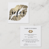 Moderne Gold Glitter Lips Verwijs een vriendenverw Vierkante Visitekaartje (Voorkant / Achterkant)