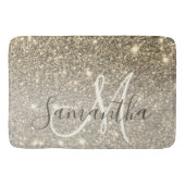 Moderne Gold Glitter Sparkles Personalized Name Badmat (Voorkant)