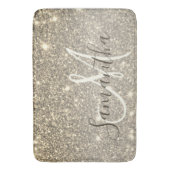 Moderne Gold Glitter Sparkles Personalized Name Badmat (Voorkant Verticaal)